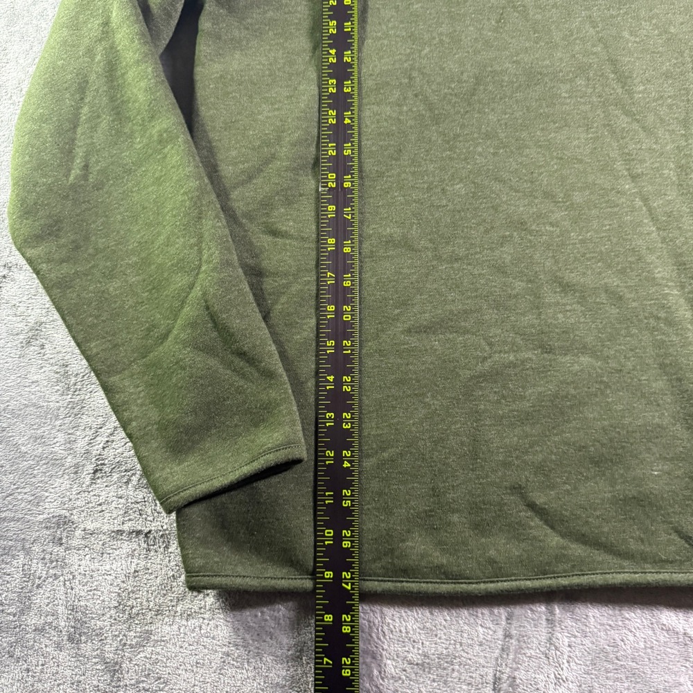 Reebok Quarter Zip Pullover Sweatshirt Olive Green Medium Mens Logo - Picture 7 of 10